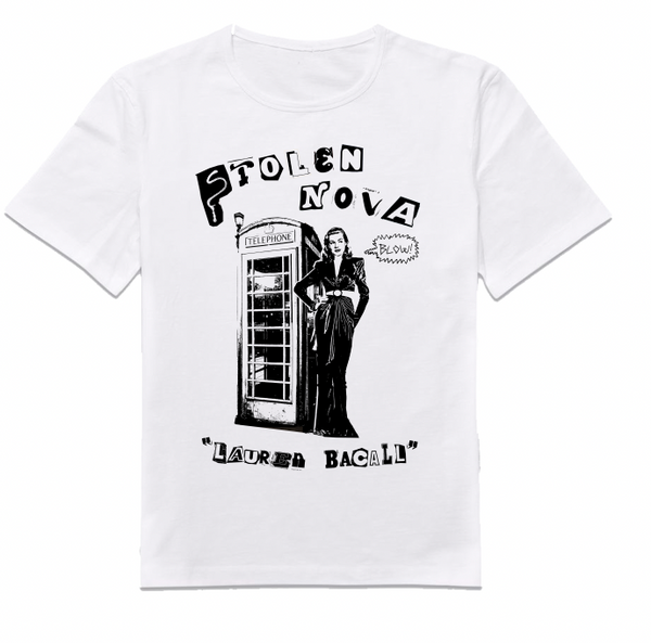 "Lauren Bacall" Short Sleeve T-Shirt White